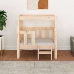 VidaXL Hundebett aus Massivholz Kiefer in Natur Braun – Bild 1 von 10