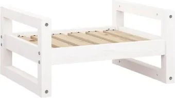 vidaXL Hundebett aus Massivholz Kiefer in Weiß 55,5x45,5x28cm – Bild 1 von 10