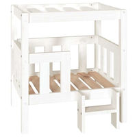 Produktbild von vidaXL Hundebett aus Massivholz Kiefer in Weiß 65,5x50,5x70cm