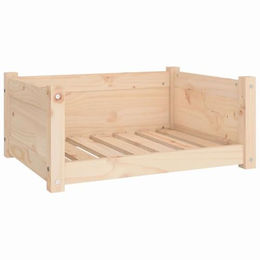 vidaXL Hundebett aus Massivholz Kiefer Natur 65,5x50,5x28cm Hundekorb Hundesofa für Welpen – Bild 1 von 2