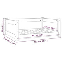 Produktbild von vidaXL Hundebett aus Massivholz Kiefer Natur 75,5x55,5x28cm