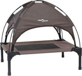 vidaXL Hundebett aus Metall Braun 76 x 62 x 70,5 cm Erhöht und Kratzfest – Bild 1 von 5
