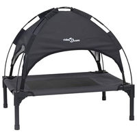 Produktbild von vidaXL Hundebett aus Metall Schwarz 62 x 48 x 61 cm für Garten und Terrasse