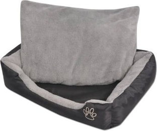 VidaXL Hundebett aus Oxford-Gewebe mit Kissen XL Schwarz Grau – Bild 1 von 3