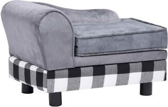 VidaXL Hundebett aus Plüsch in Grau – Bild 1 von 2