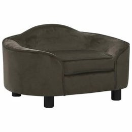 vidaXL Hundebett aus Plüsch in Grau – Bild 1 von 4