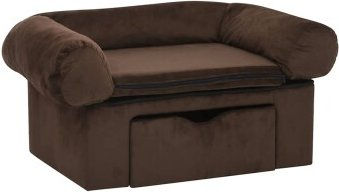 VidaXL Hundebett aus Plüsch mit Schublade braun 75x50x38cm – Bild 1 von 3