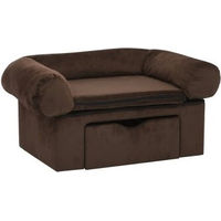 Produktbild von VidaXL Hundebett aus Plüsch mit Schublade braun 75x50x38cm