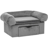 Produktbild von VidaXL Hundebett aus Plüsch mit Schublade Grau 75x50x38cm