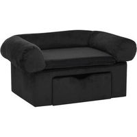 Produktbild von VidaXL Hundebett aus Plüsch mit Schublade Schwarz 75x50x38cm