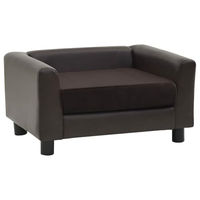 Produktbild von vidaXL Hundebett Braun aus Kunstleder 60x43x30 cm