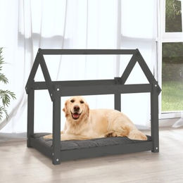 VidaXL Hundebett L aus Kiefernholz in Grau für Hunde und Welpen 81x60x70 cm – Bild 1 von 4