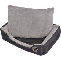 Produktbild von VidaXL Hundebett mit gepolstertem Kissen aus Oxford-Gewebe Schwarz/Grau 38 x 38 x 17 cm