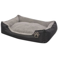 Produktbild von VidaXL Hundebett mit gepolstertem Kissen aus Oxford-Gewebe Schwarz/Grau 48 x 48 x 18 cm
