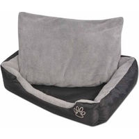 Produktbild von vidaXL Hundebett mit Kissen aus Oxford-Gewebe Größe L Schwarz/Grau