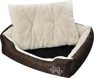 vidaXL Hundebett mit Polsterkissen aus Oxford-Gewebe Größe S Braun und Beige – Bild 1 von 7