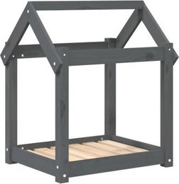 VidaXL Hundebett S für Welpen aus Kiefernholz in Grau (61x50x70 cm) – Bild 1 von 6