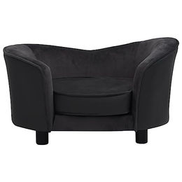 vidaXL Hundebett Schwarz aus Plüsch und Kunstleder 69x49x40 cm – Bild 1 von 4