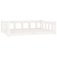 Produktbild von vidaXL Hundebett und Hundesofa aus Massivholz Kiefer in Weiß 105,5x75,5x28 cm für Hunde und Katzen