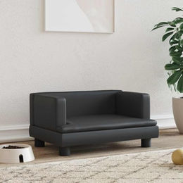 vidaXL Hundebett und Katzenbett als Hundecouch für kleine Hunde aus Kunstleder in Schwarz – Bild 1 von 5