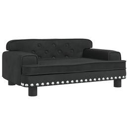 vidaXL Hundebett und Katzenbett als weiches Hundesofa für kleine Hunde in Schwarz Samt – Bild 1 von 4