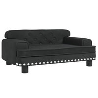 Produktbild von vidaXL Hundebett und Katzenbett als weiches Hundesofa für kleine Hunde in Schwarz Samt