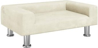 VidaXL Hundebett und Katzenbett aus Holz und Samt in Beige für kleine Haustiere – Bild 1 von 2