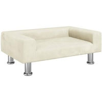 Produktbild von VidaXL Hundebett und Katzenbett aus Holz und Samt in Beige für kleine Haustiere
