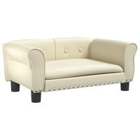 Produktbild von vidaXL Hundebett und Katzenbett aus Kunstleder in Beige für kleine Haustiere