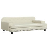 Produktbild von vidaXL Hundebett und Katzenbett aus Kunstleder in Beige für kleine Hunde und Katzen Größe S