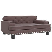Produktbild von vidaXL Hundebett und Katzenbett aus Kunstleder in Braun für kleine Haustiere - 1 Stk.