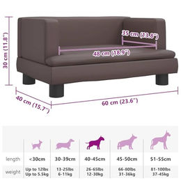 vidaXL Hundebett und Katzenbett aus Kunstleder in Braun für kleine Hunde und Katzen – Bild 1 von 3