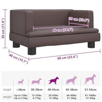 Produktbild von vidaXL Hundebett und Katzenbett aus Kunstleder in Braun für kleine Hunde und Katzen