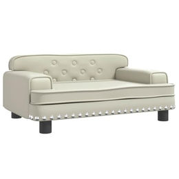 vidaXL Hundebett und Katzenbett aus Kunstleder in Creme für kleine Haustiere – Bild 1 von 2