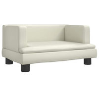 Produktbild von vidaXL Hundebett und Katzenbett aus Kunstleder in Creme mit weicher Polsterung für kleine Hunde und Katzen Größe S
