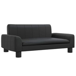 vidaXL Hundebett und Katzenbett aus Kunstleder in Schwarz für kleine Haustiere – Bild 1 von 5