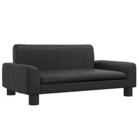 Produktbild von vidaXL Hundebett und Katzenbett aus Kunstleder in Schwarz für kleine Haustiere