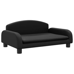 vidaXL Hundebett und Katzenbett aus Kunstleder in Schwarz für kleine Haustiere – Bild 1 von 6