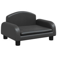 Produktbild von vidaXL Hundebett und Katzenbett aus Kunstleder in Schwarz für kleine Haustiere