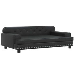 vidaXL Hundebett und Katzenbett aus Kunstleder in Schwarz für kleine Hunde und Katzen – Bild 1 von 3