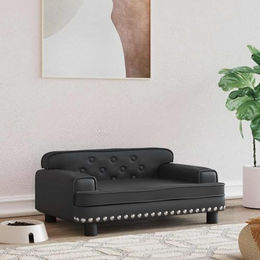 vidaXL Hundebett und Katzenbett aus Kunstleder in Schwarz für kleine Tiere – Bild 1 von 5