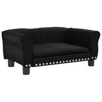 Produktbild von vidaXL Hundebett und Katzenbett aus Kunstleder mit weicher Polsterung Schwarz