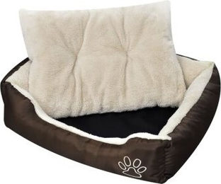 vidaXL Hundebett und Katzenbett aus Oxford-Gewebe in Braun und Beige Größe M – Bild 1 von 7