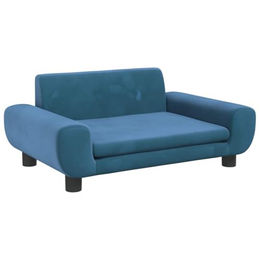vidaXL Hundebett und Katzenbett aus Samt in Blau für kleine Hunde und Katzen – Bild 1 von 6