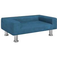 Produktbild von vidaXL Hundebett und Katzenbett aus Samt in Blau mit weicher Polsterung für kleine Hunde und Katzen