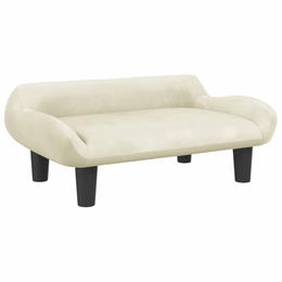 vidaXL Hundebett und Katzenbett aus Samt in Creme mit weicher Polsterung für kleine Haustiere – Bild 1 von 2