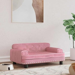 vidaXL Hundebett und Katzenbett aus Samt in Rosa für kleine Haustiere – Bild 1 von 5