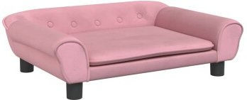 vidaXL Hundebett und Katzenbett aus Samt in Rosa für kleine Haustiere – Bild 1 von 5