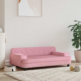 vidaXL Hundebett und Katzenbett aus Samt in Rosa für kleine Haustiere – Bild 1 von 4