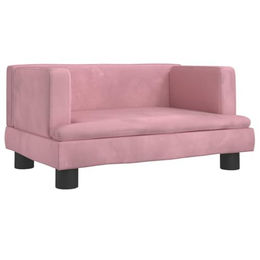 vidaXL Hundebett und Katzenbett aus Samt in Rosa für kleine Haustiere – Bild 1 von 4